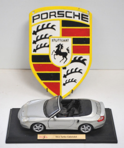 Lot 333 - 2 x Pces Porsche Items - incl Heavy Reproduction Cast Iron Plaque &