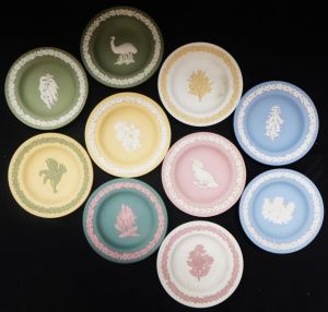 Lot 369 - Group lot of Wedgwood China Jasperware Pin Dishes - mostly all Austral