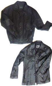 Lot 15 - 2 x Vintage 1990s Mens Black Leather Jackets - Sizes XL & Small