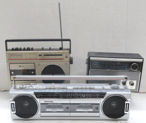 Lot 38 - 3 x Vintage Cassette Radios incl Sanyo Double Cassette Recorder, GAF Ra