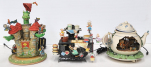 Lot 42 - 3 x vintage Electric Enesco Animated Music boxes - Whistle while you