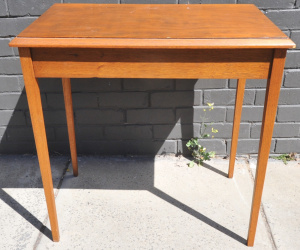 Lot 80 - Vintage light stained Oak Side Table - on Tall tapering legs - 77cm H