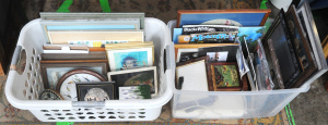 Lot 112 - 2 x Boxes - Heaps Picture & photo frames, books, mags, ephemera, T