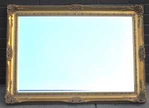 Lot 122 - Large Classical Gilt Framed Wall Mirror w bevelled edge - Approx 78cm
