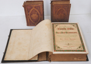 Lot 140 - 3 x 19th Century Bound HC Books inc The Self Interpreting Family Bible