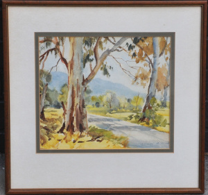 Lot 179 - Ernest Vogel (1909-1993) Framed Watercolour - A White Road - Signed lo