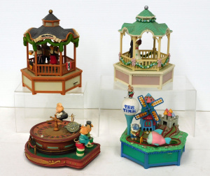 Lot 194 - 4 x Vintage Mechanical Enesco Animated Music Boxes inc It's a small Wo