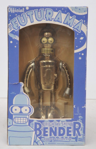 Lot 218 - Boxed c2003 Official Futurama Action figure - Bright N Shiny Bender -