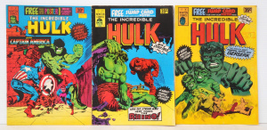 Lot 221 - 3 x Vintage The Incredible Hulk Comic Books - Number 3, 7 & 8 - Au