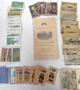 Lot 260 - Group military and aviation related cigarette cards plus Armistice Day