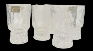 Lot 279 - Set 6 x Whitefriars MCM Glacier Crystal small tumblers - 9cms H