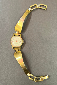 Lot 304 - Vintage Omega ladies cocktail watch - working , gplated strap made in