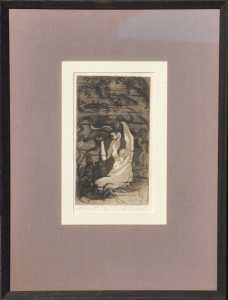 Lot 325 - Myra Bullock (1893-1973) Framed Etching & Aquatint - Mermaid - Sig