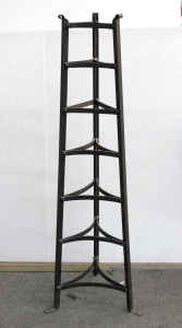 Lot 3 - Vintage Wrought & Cast Iron pot Stand - Triangular Shape - 7 tier -