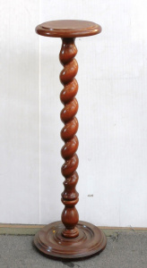 Lot 54 - Vintage wooden Pedestal with barley twist column 92cm H