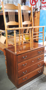Lot 68 - 3 pces Furniture inc Pair of Pine Edwardian chairs & 1930s Hardwood