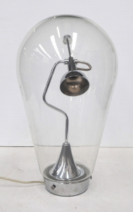 Lot 108 - Modernist Table Lamp w Large Clear Glass Top - Appears to be Missing E