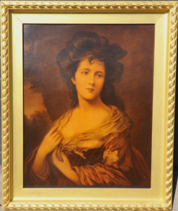 Lot 136 - Large gilt framed Classical Thomas Gainsborough hand touched Print - M
