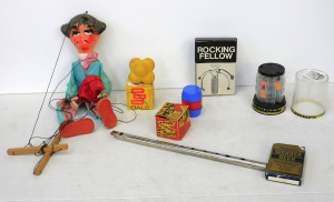 Lot 153 - Mixed Group Novelty items inc Tin Whistle, Plaster & Wooden Hand p