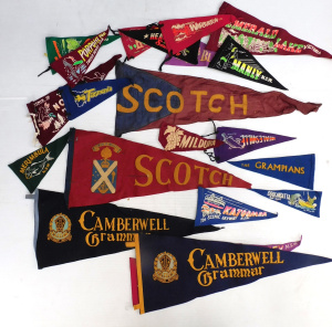 Lot 160 - Group lot Vintage Pennants inc Scotch College, Camberwell Grammar, Sou