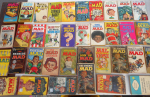 Lot 178 - Shelf lot vintage Mad paperback Novel size books (one hard back from 1