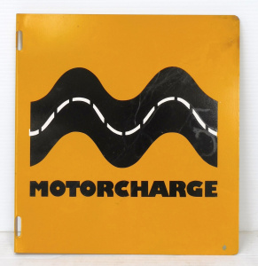 Lot 184 - Advertising Motorcharge double sided sign with Mounting flange 30cm H