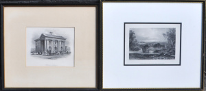 Lot 198 - 2 x Framed 19th C Historical Melbourne Engravings - John Skinner Prout