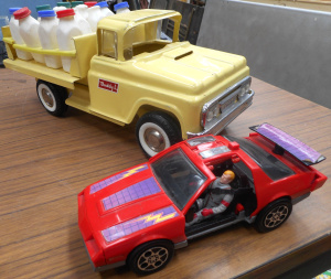 Lot 202 - 2 x Vintage Toy Vehicles, Buddy L Diecast Milk Delivery Truck plus MA