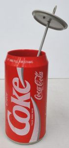 Lot 204 - Large vintage c1990s Novelty POS Coca Cola Can shaped Straw Dispenser