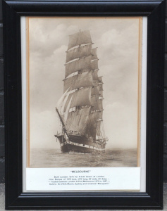 Lot 216 - Vintage framed & mounted c1900 Photograph - The iron Barque SS Mel