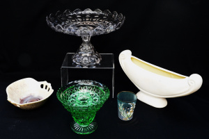 Lot 225 - Mixed Group lot Vintage Glass & Pottery inc Victorian Dalzell Pric