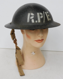 Lot 227 - Original WW2 Home Guard Recue Party Electrician Steel Helmet