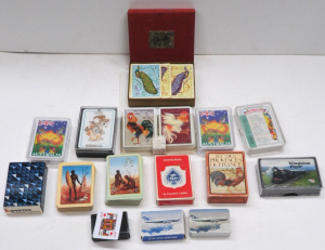 Lot 242 - Small box lot of Vintage Playing Cards Decks inc, Paris case with roos