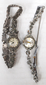 Lot 267 - 2 x Vintage Ladies Marcasite Watches incl Norset Deluxe 17 Jewel &