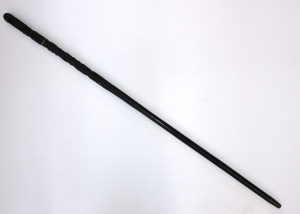 Lot 297 - Vintage Ebony carved walking stick - upper section carved with three l