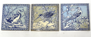Lot 299 - 3 x Victorian Minton Hollins Aesthetic movement Tiles all featuring bi