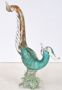 Lot 315 - Vintage Italian Murano Glass Pheasant Figure - Clear w Light Blue Body