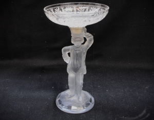 Lot 316 - Circa 1870 Figural Crystal Tazza by John Ford and Co Hollyrood Glass E