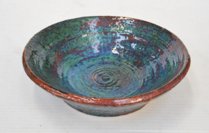 Lot 317 - 1950 Stanislaw Halpern Australian Pottery bowl - red terracotta with t