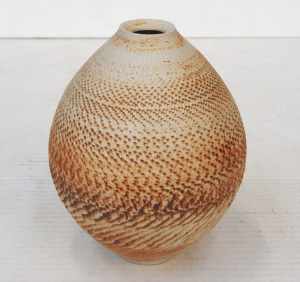 Lot 318 - Shigeo Shiga Australian Pottery Stoneware Vase - bulbous form with sma