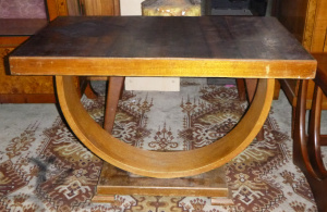 Lot 15 - Art Deco U-Shaped Based Coffee Table - approx 76cm W x 45cm D x 54cm H