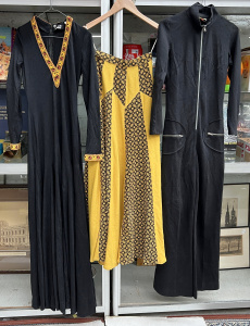 Lot 27 - 3 x pieces 1960s ladies clothing - long black Norma Tullo dress, Biri S