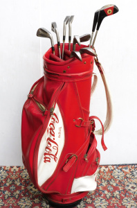 Lot 30 - Vintage 1990s Red Enjoy Coke -Cola Golf Bag with Part Set Ram Clubs &am