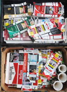 Lot 31 - 2 x Boxes of Mixed Unmade Cigarette Packaging incl Marlboro , Peter Jac