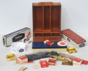 Lot 33 - Box lot of Vintage Cigarette Items & Ephemera incl 1940s President