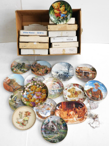Lot 49 - 2 x Boxes of Cabinet Plates inc Goebel, Cottage Scenes, Bush Scene, Ted
