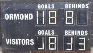 Lot 140 - Vintage Metal Football Scoreboard from Ormond Amateur Football Club on