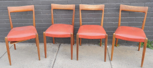 Lot 153 - Set of 4 x Scope Mid Century Modern Dining Chairs - stylish shaped Tea