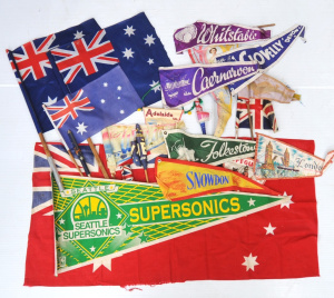 Lot 166 - Box Lot Sporting & Souvenir Pennants, Flags and Banners - incl Sea
