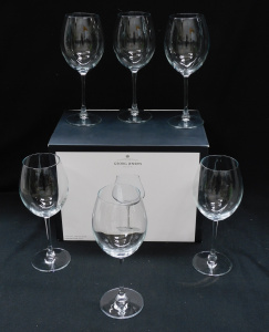 Lot 183 - Set of 6 Modern Red Wine Glasses in Georg Jensen Box